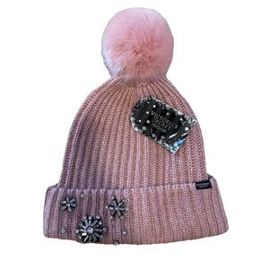 Victoria's Secret Pink Knit Beanie with Pom Pom